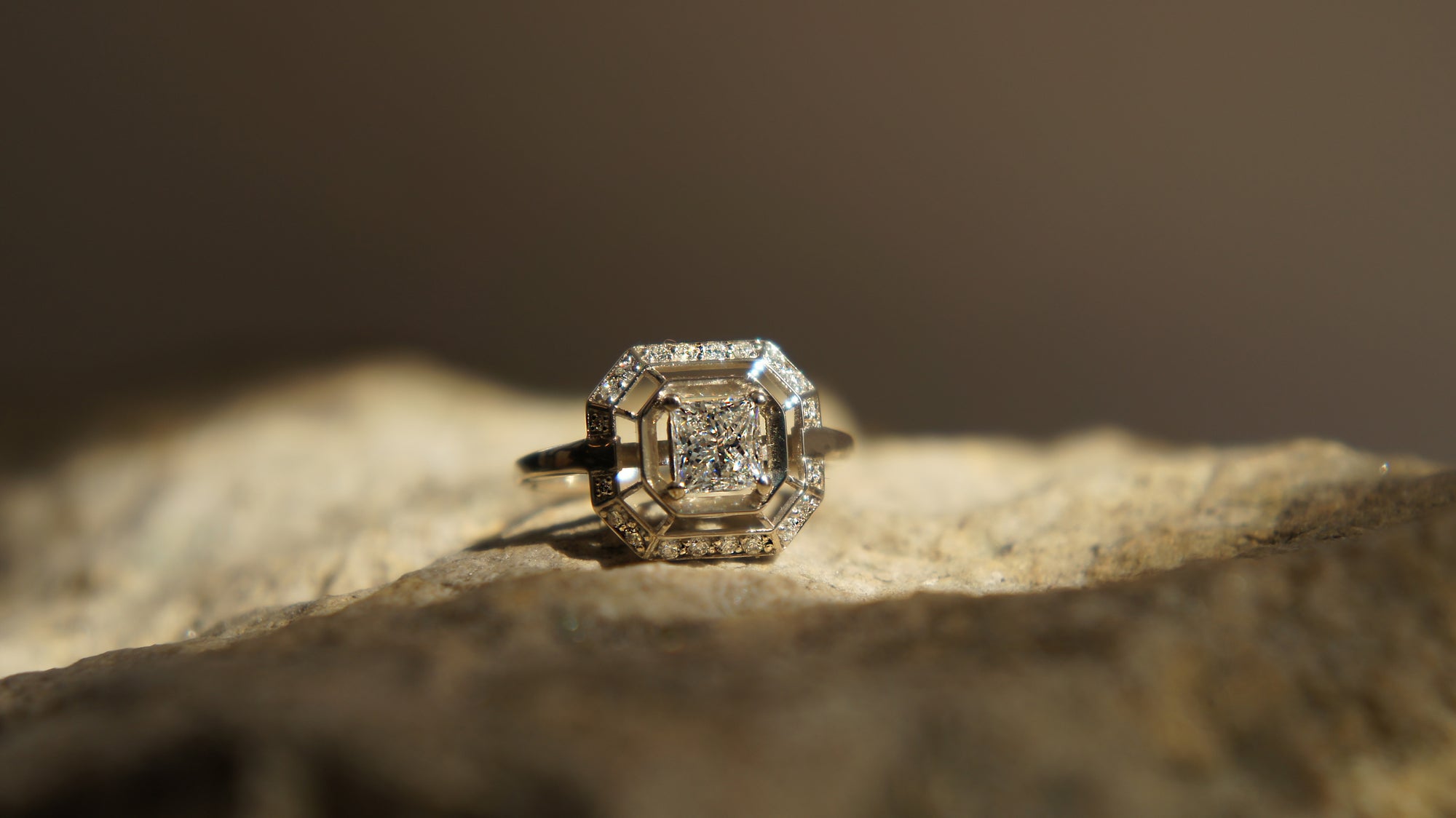 bague art déco en diamants