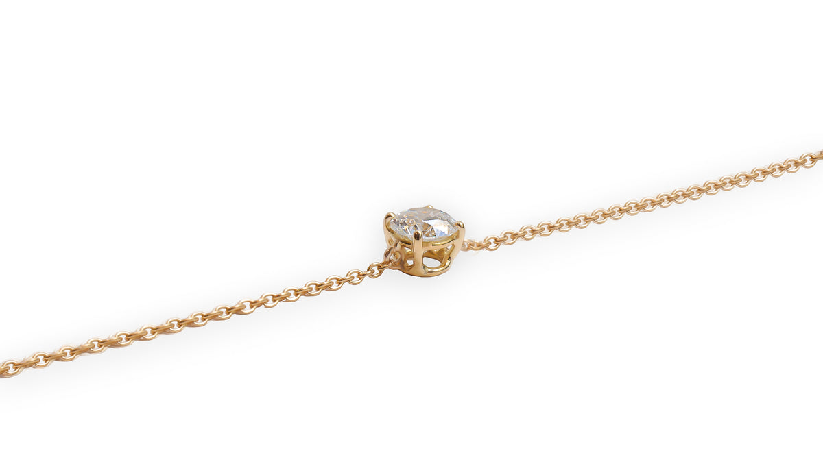 Bracelet solitaire diamant rond griffes or jaune (AL4000R)