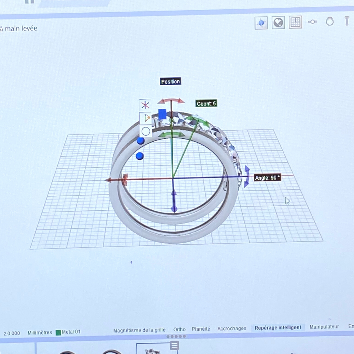 création 3D d'un bague sur-mesure 