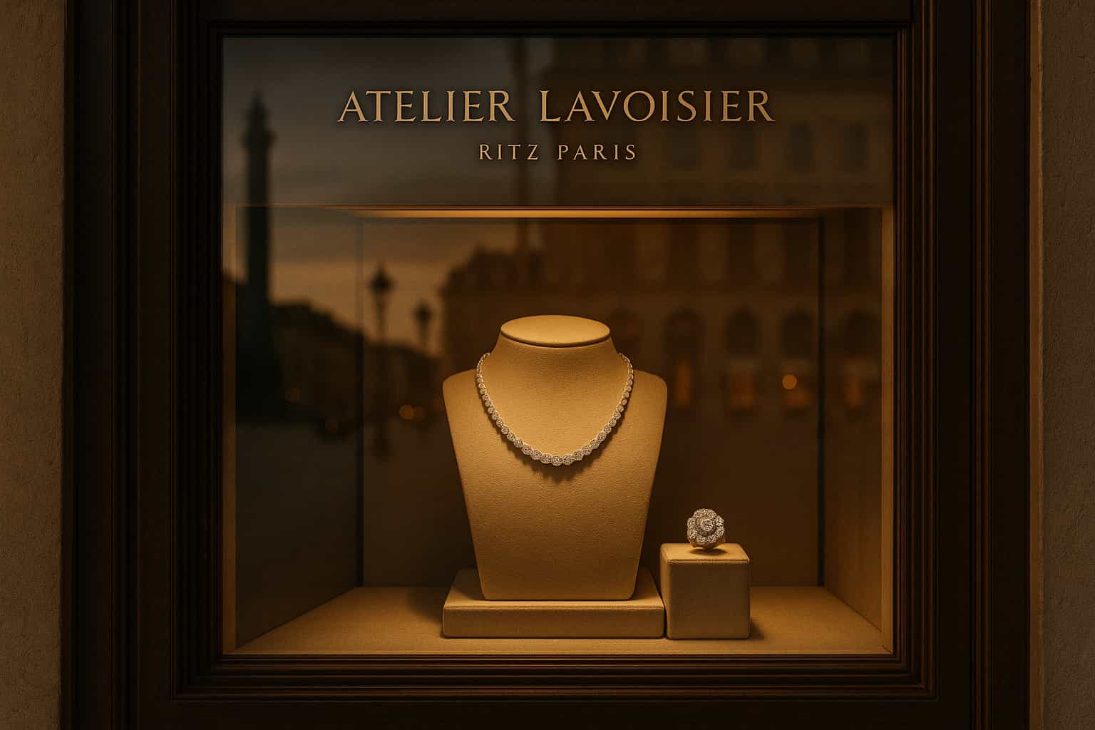 Vitrine Atelier Lavoisier exposée au Ritz Paris