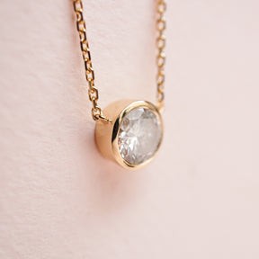Pendentif solitaire diamant rond serti clos (AL2002R)
