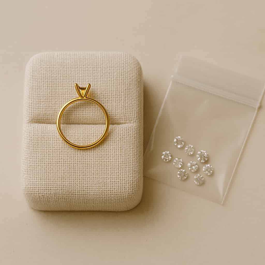 Modèle de bague personnalisable à assembler avec ses propres pierres