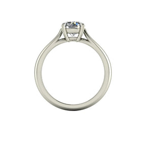 Bague solitaire diamant rond avec split or blanc (AL014R)