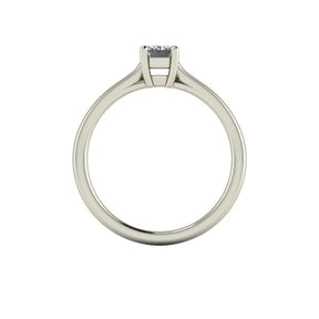 Bague solitaire serti griffe diamant poire monture cathédrale or blanc (AL013P)