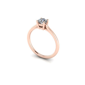 Bague solitaire diamant rond or rose (AL013)