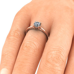 Bague solitaire diamant rond or rose (AL013)