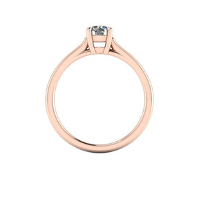 Bague solitaire diamant rond or rose (AL013)