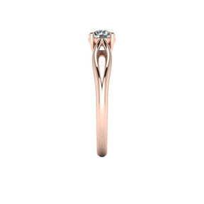 Bague solitaire diamant rond avec split or rose (AL014R)