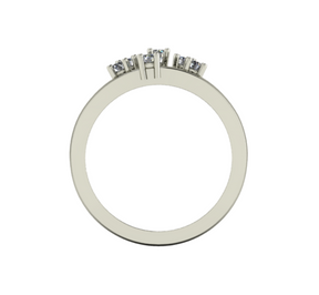 Bague multianneaux diamants ronds or blanc (AL019R)