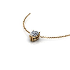 Pendentif solitaire diamant poire griffes or jaune (AL2001P)