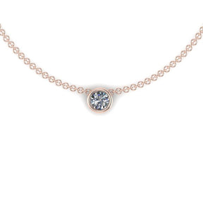 Pendentif solitaire diamant rond serti clos (AL2002R)