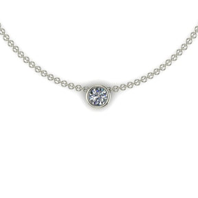 Pendentif solitaire diamant rond serti clos (AL2002R)