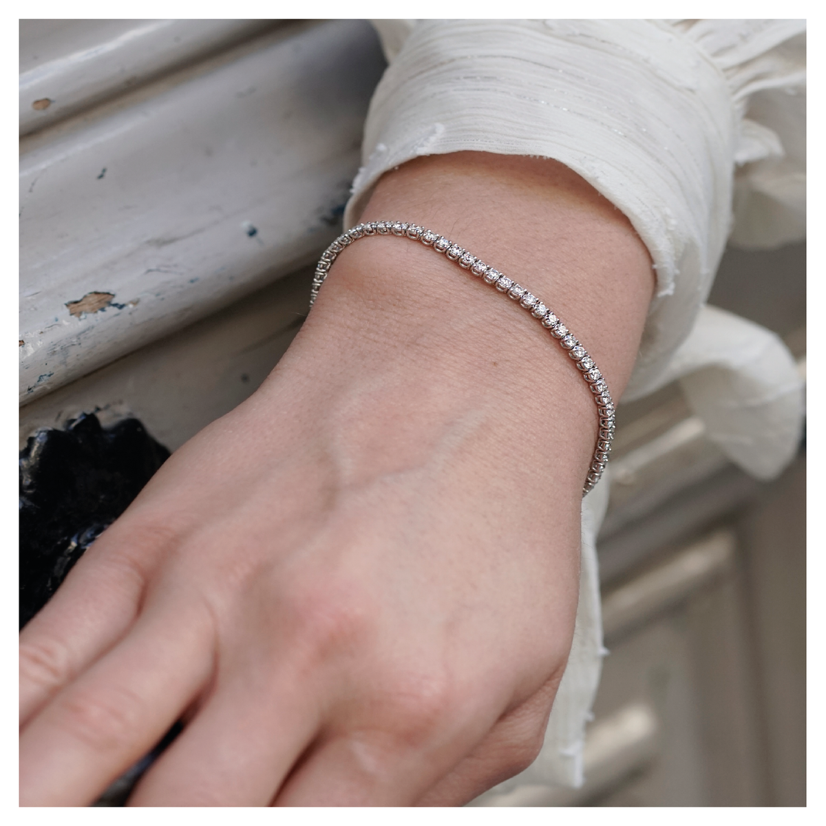 Bracelet tennis riviere de diamants (AL4001)